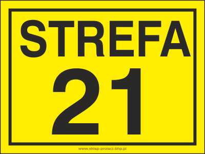 Strefa 21 - Znak ostrzegawczy. Znak informacyjny - NB005