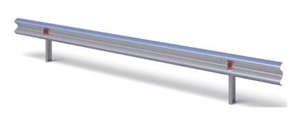 Stalowa bariera ochronna N2W4A ze słupkiem wbijanym w rozstawie co 4,00 m