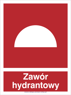Znak przeciwpożarowy BB015 - zawór hydrantowy