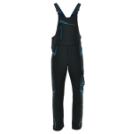 Niebiesko-czarne spodnie ogrodniczki COMFORT WINTER - przód