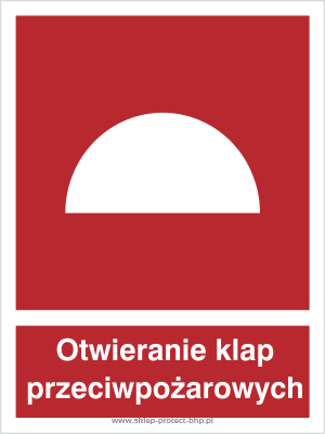 Znak przeciwpożarowy BB010 - otwieranie klap przeciwpożarowych