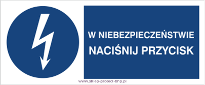 W niebezpieczeństwie naciśnij przycisk - Znak elektryczny - HF011