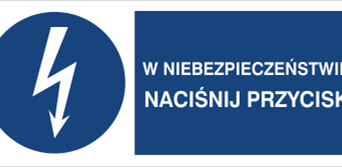 W niebezpieczeństwie naciśnij przycisk - Znak elektryczny - HF011