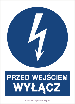 Przed wejściem wyłącz - Znak elektryczny - HE003