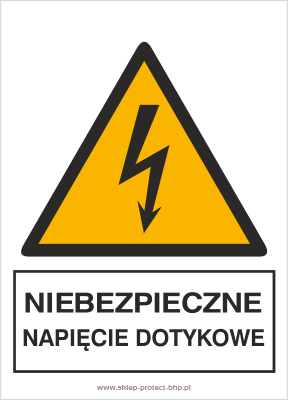 Znak elektryczny HA015 - niebezpieczne napięcie dotykowe