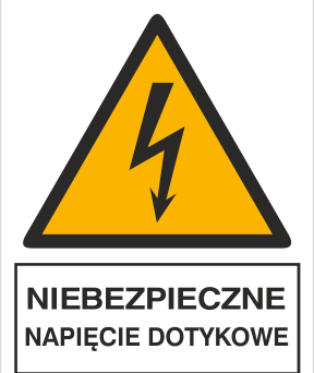 Niebezpieczne napięcie dotykowe - Znak elektryczny - HA015