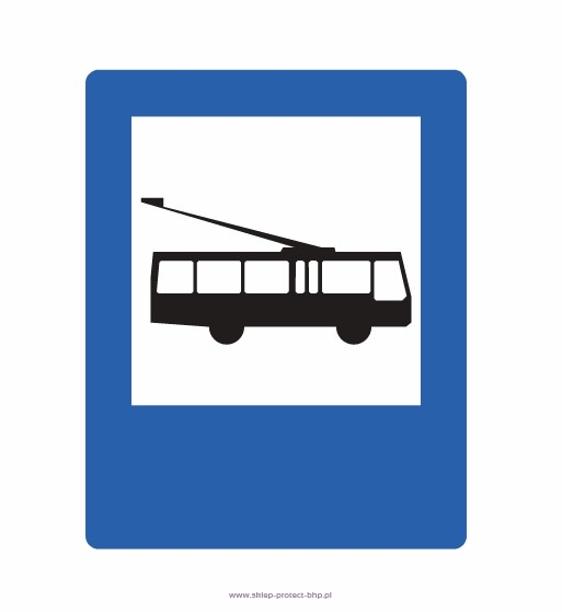 Znak D-16 przystanek trolejbusowy