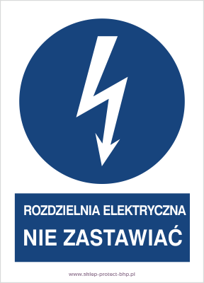 Znak elektryczny HE021 - Nie zastawiać rozdzielnia elektryczna