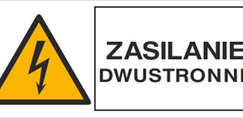 Zasilanie dwustronne - Znak elektryczny - HB017