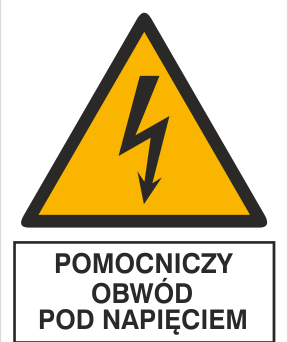 Obwód pomocniczy pod napięciem - Znak elektryczny - HA010