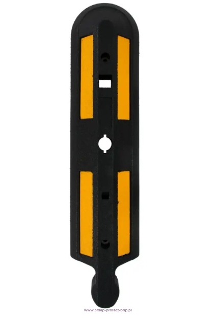 Czarno-żółty separator drogowy - zakończenie