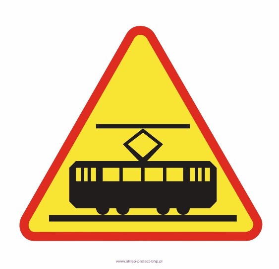 Znak ostrzegawczy A-21 tramwaj