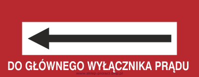 Do głównego wyłącznika prądu - Znak przeciwpożarowy - BC130