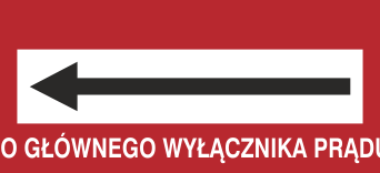 Do głównego wyłącznika prądu - Znak przeciwpożarowy - BC130