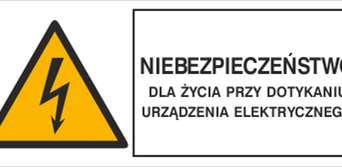 Niebezpieczeństwo dla życia przy dotykaniu urządzeń elektrycznych - Znak elektryczny - HB006