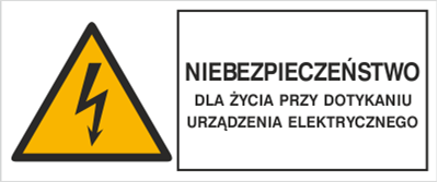 Niebezpieczeństwo dla życia przy dotykaniu urządzeń elektrycznych - Znak elektryczny - HB006