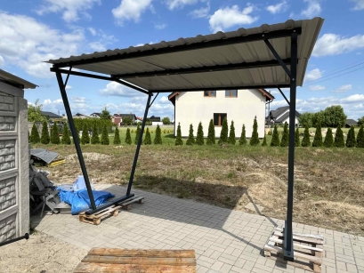 Wiata, altana ogrodowa - nowa 3x2,58 m, dwuspadowa, antracyt 7016