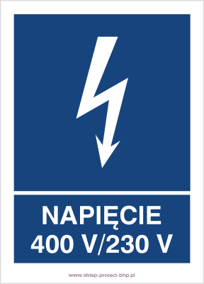 Napięcie 230V/400V - Znak elektryczny - HG024