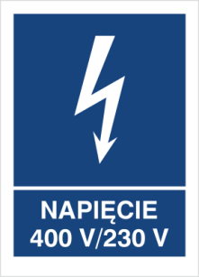 Napięcie 230V/400V - Znak elektryczny - HG024