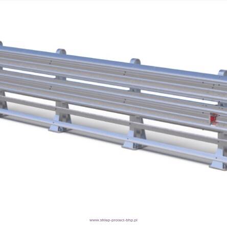 Stalowa bariera ochronna mostowa H2W2B ze słupkiem kotwionym w rozstawie co 1,33 m. 
