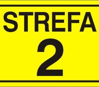 Strefa 2 - Znak ostrzegawczy. Znak informacyjny - NB003