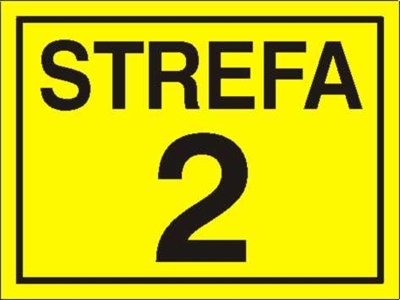 Strefa 2 - Znak ostrzegawczy. Znak informacyjny - NB003
