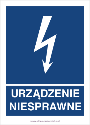 Urządzenie niesprawne - Znak elektryczny - HG018