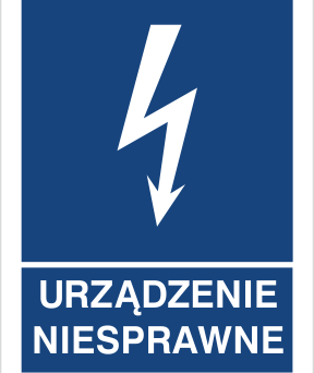 Urządzenie niesprawne - Znak elektryczny - HG018