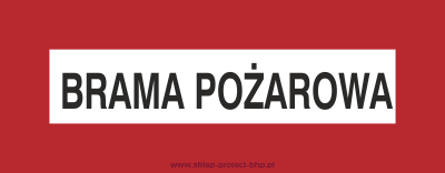 Brama pożarowa - Znak przeciwpożarowy - BC106