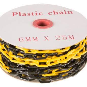 Łańcuch plastikowy 25m czarno-żółty
