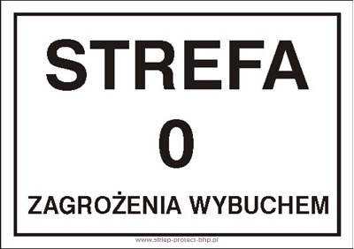Znak ostrzegawczy, informacyjny NB022 - Strefa zagrożenia wybuchem 0