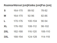 Bluza zapinana na zamek - wymiary
