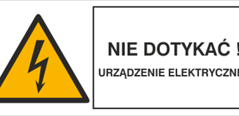 Nie dotykać! Urządzenie elektryczne - Znak elektryczny - HB001