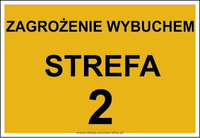 Strefa zagrożenia wybuchem 1 - Znak ostrzegawczy. Znak informacyjny - NB021