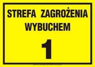 Znak ostrzegawczy, informacyjny NB021 - Strefa zagrożenia wybuchem 1