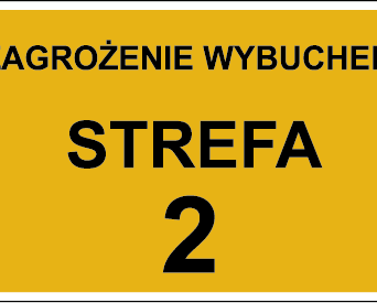 Strefa zagrożenia wybuchem 1 - Znak ostrzegawczy. Znak informacyjny - NB021