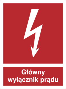 Główny wyłącznik prądu - Znak przeciwpożarowy - BC008