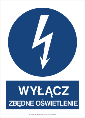 Znak elektryczny HE022 - Wyłącz zbędne oświetlenie