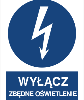 Wyłącz zbędne oświetlenie - Znak elektryczny - HE022