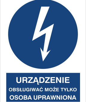 Urządzenie może obsługiwać tylko osoba uprawniona - Znak elektryczny - HE020