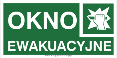 Znak ewakuacyjny AC007 - Okno ewakuacyjne