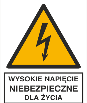 Wysokie napięcie niebezpieczne dla życia - Znak elektryczny - HA004