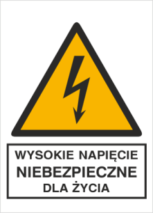 Wysokie napięcie niebezpieczne dla życia - Znak elektryczny - HA004