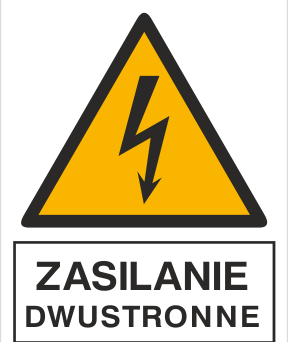 Zasilanie dwustronne - Znak elektryczny - HA017