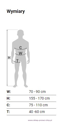 Szelki bezpieczeństwa P-39 - wymiary S