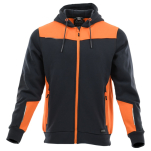 Grafitowo-pomarańczowa rozpinana bluza dresowa COMFORT PLUS - przód