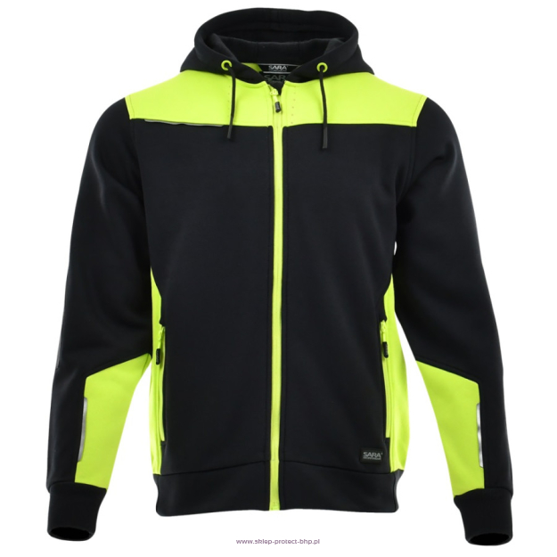 Czarno-żółta rozpinana bluza dresowa COMFORT PLUS - przód