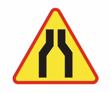 A-12a zwężenie jezdni - dwustronne