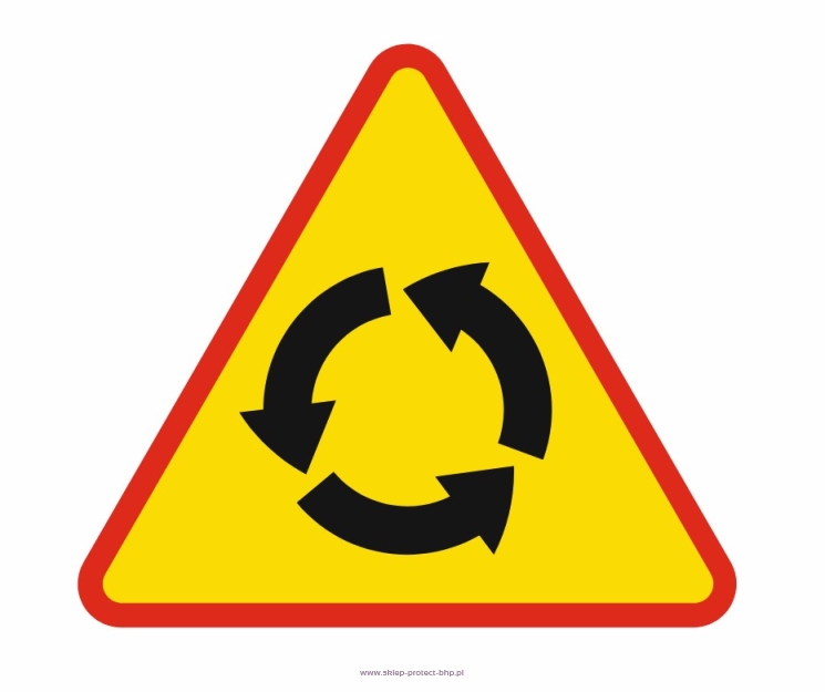 Znak ostrzegawczy A-8 skrzyżowanie o ruchu okrężnym