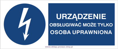 Urządzenie może obsługiwać tylko osoba uprawniona - Znak elektryczny - HF020